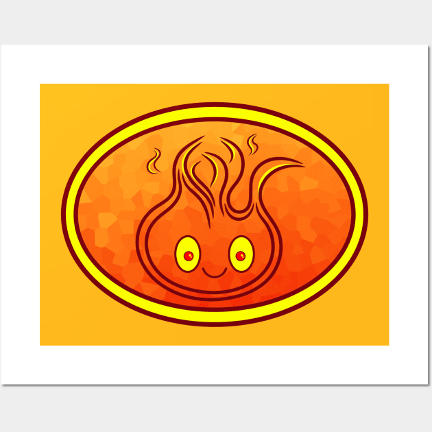 Smiling Flame Slime Logo 1 Wall Art by RD Doodles